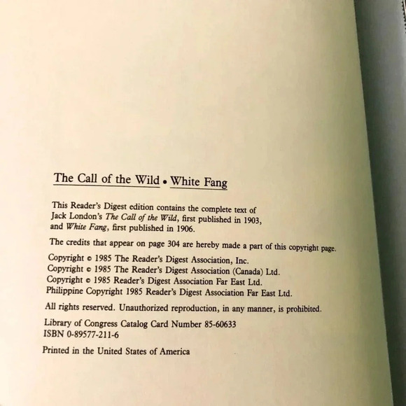Vtg 1985 The Call Of The Wild White Fang Jack London Readers  Digest Book - Picture 6 of 16